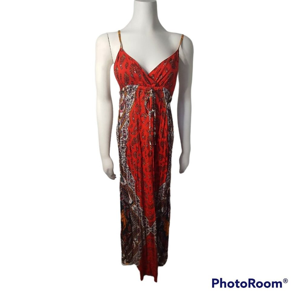 NWT Wet Seal Women Dress Sz Large Casual Spring Summer Long Boho Spaghetti Strap